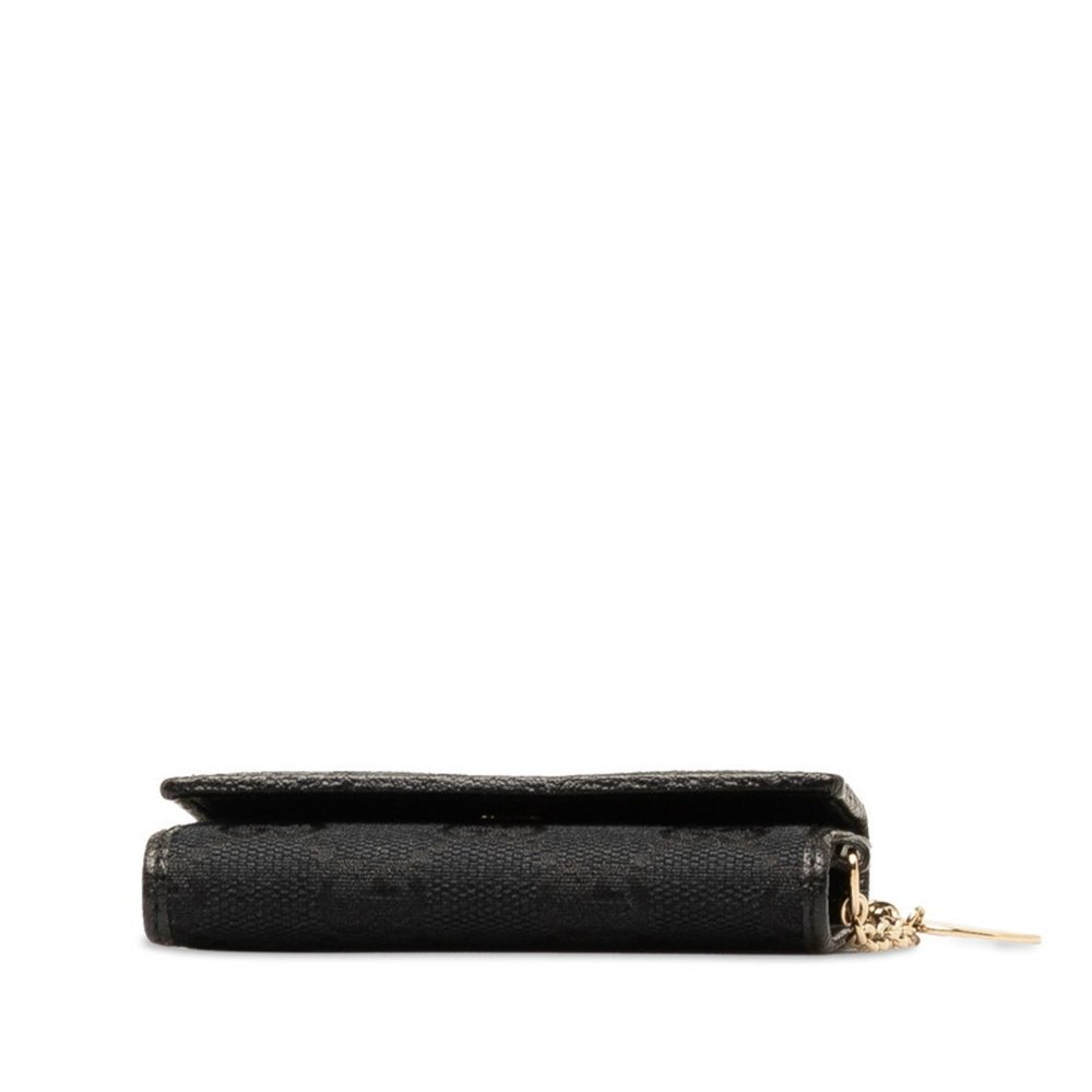 Gucci GG Canvas 6-ring Key Case 154184 Black Leather Women's GUCCI - Picture 5 of 9